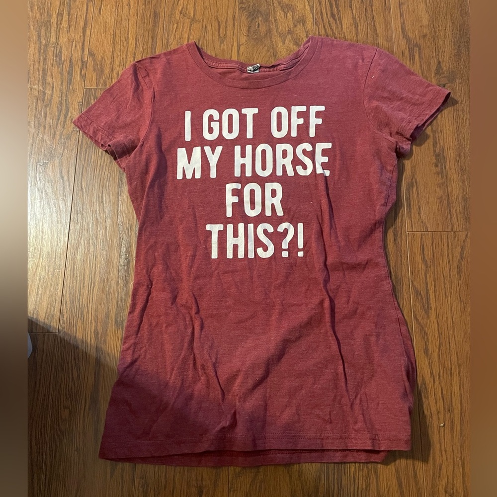 Maroon Graphic Tee with Bold Text